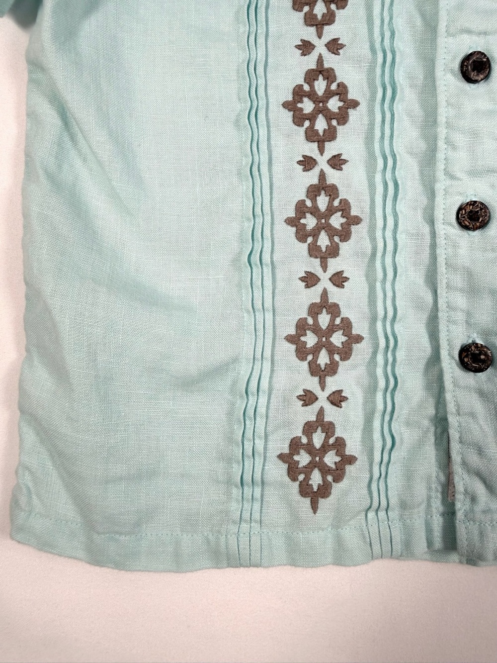 JANE AND JACK Boys Size 4 Linen Hawaiian Retro Coastal Tropical Button Up Shirt - Picture 7 of 10